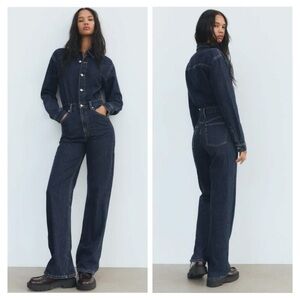 Zara Wide Leg Denim Jumpsuit SIZE:MED